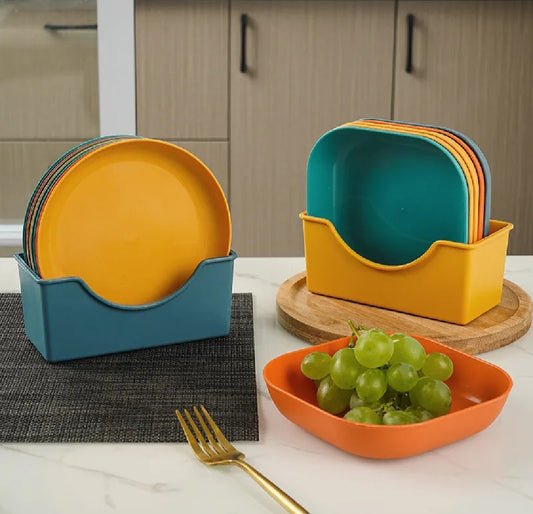 10 Pcs colored plastic plates